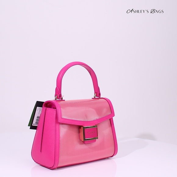 Kate Spade Katy Coated Mesh Small Top-handle Bag In Wild Raspberry - Picture 2 of 12